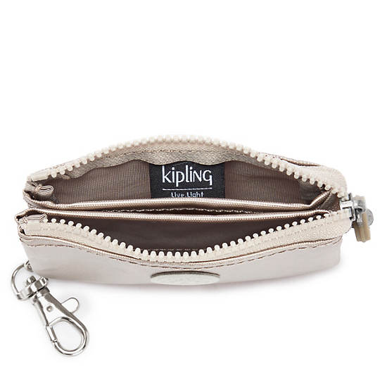 Kipling Creativity Mini Pouch Metallic Keychain Táska Bézs | HU 2103QM